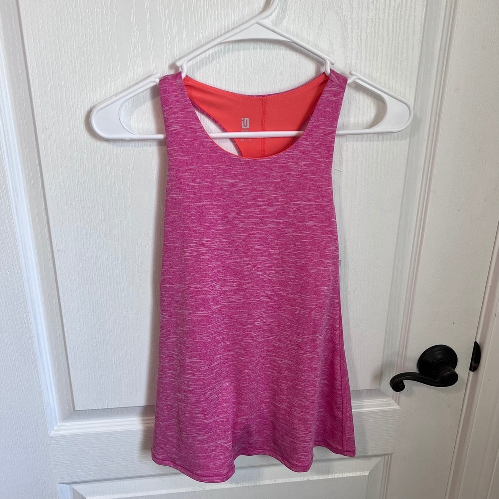 Ideology Girls Pink Shock Space Dye Racerback Athletic Dress Small 100163760GR